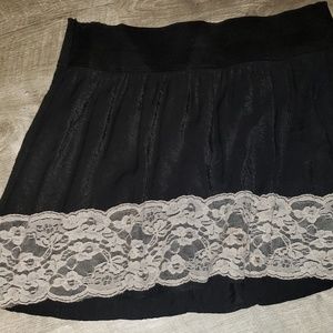 Black spandex skirt with lace
